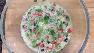 Mix vegetable cheese omelette recipe a breakfast recipe [upl. by Solracsiul]