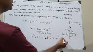 cbse paper physics set 5511 problem 24 to find speed of proton and radius and acceleration [upl. by Hsekar]