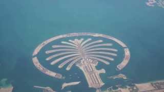 The Palm Jumeirah  Dubai Island UAE 2014 View from Plane [upl. by Neeruan]