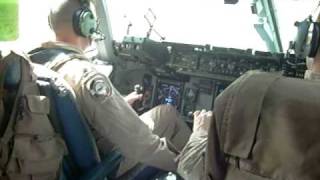 2008 Kuwait to Iraq C17 Taking OFF as viewed from the flight deck [upl. by Oker]