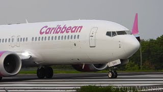 CLOSE UP Roadside Plane Spotting at VC Bird Int’l Antigua UNITED Caribbean Airlines amp More [upl. by Ellynad210]