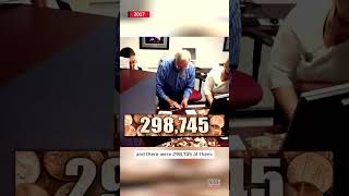 Man Paid 3000 Bill With Wheelbarrows of Pennies shorts [upl. by Ellehcyt]