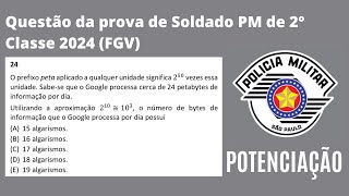 FGV  2024  PMSP  Soldado PM de 2ª Classe potenciação [upl. by Hettie481]