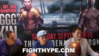 GENNADY GOLOVKIN A BIGGER UK STAR THAN KELL BROOK TEAM GOLOVKIN SAYS HE TRANSCENDS COUNTRIES [upl. by Rovaert]