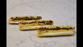 Löffelbiskuits mit Vanillecreme gefüllt  Vanille Eclairs [upl. by Snahc]