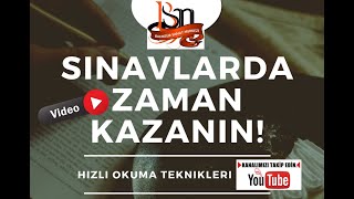 Sınav Kazandıran Hızlı Okuma Teknikleri Seminer [upl. by Codie]