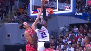 Aguilars block  PBA Commissioner’s Cup 2019 Quarterfinals [upl. by Eelame13]