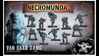 Games workshop  Necromunda  Van Saar Gang  28mm Scale Model  In Box Review [upl. by Farrel157]