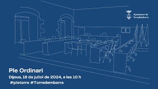 Ple ordinari de lAjuntament de Torredembarra de 18 de juliol [upl. by Suirtemid]