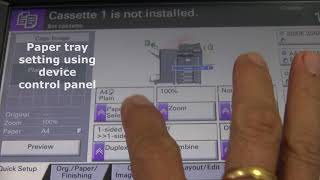 Configuring of Paper Tray Setting of Kyocera Taskalfa 5550ci [upl. by Zeni616]