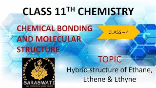 Hybrid structure of Ethane  Ethene and Ethyne molecular structure class 11th CBSE board level [upl. by Aihsotal428]