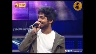 G V Prakash Sings for Saindhavi  G V Prakash Stage Performance [upl. by Lemrahs]