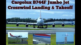 Amazing Crosswind Jumbo Jet Landing amp Takeoff [upl. by Gulick]