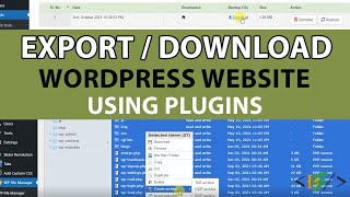 How to Export Wordpress Website with File Manager and Database plugin [upl. by Cornia]