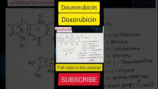 Daunorubicin amp Doxorubicin Structure  AntiNeoplastic agents  MC  2 [upl. by Linoel392]