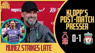 Forest 01 Liverpool Jurgen Klopp reaction to late Nunez strike [upl. by Barri]