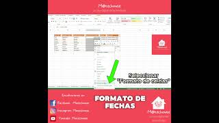 Excel Formato fechas P1 techno technology tech excel [upl. by Oregolac]