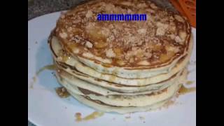 pancake alla banana e amaretti nuova ricetta😋بانكيك بالبنان ومذاق اللوز وصفة جديدة [upl. by Virgilio]