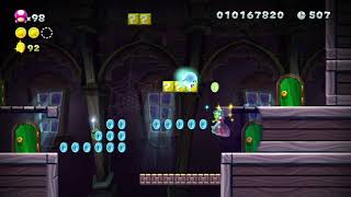 New Super Mario BrosU Deluxe Frosted Glacier  Swaying Ghost House ALL STAR COINS secret exit [upl. by Ecinahs]