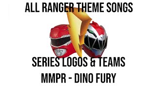 All Power Rangers Theme Songs Mashup w Logos and Teams MMPRDino Fury [upl. by Mcgraw]