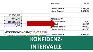 Konfidenzintervalle l Statistik l Excelpedia [upl. by Eenyaj]