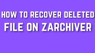 How to recover deleted files in zarchiver [upl. by Onaled512]