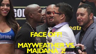 Floyd Mayweather vs Marcos Maidana 2  Full New York press conference amp face off video [upl. by Ema288]