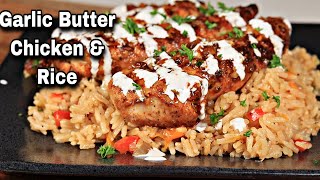 How Make The MOST Delicious Garlic Butter Chicken and Rice  Must Try [upl. by Etnuad896]