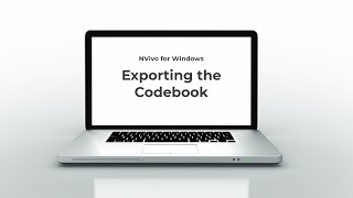 Exporting the codebook NVivo for Windows [upl. by Kcirb517]