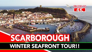 SCARBOROUGH  Winter seafront tour of Scarborough Yorkshire England [upl. by Prudy464]