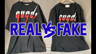 REAL VS FAKE GUCCI T SHIRTS WATCH BEFORE YOU BUY Detailed comparison [upl. by Goodyear]