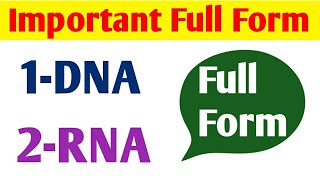 DNA ka full form ।। RNA ka full form ।। DNA and RNA ka full form ।। [upl. by Pesvoh]