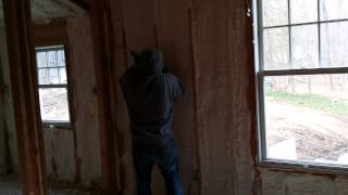 how to cut closed cell foam  spray foam insulation [upl. by Demmahum]