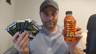 ASMR Drink Review and Gum Chewing Opening Football Card Packs [upl. by Nalyac]