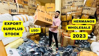 100 Original Clothes  Hermanos Delhi  Wholesale Warehouse  Export Surplus Branded Garments stock [upl. by Assirralc547]