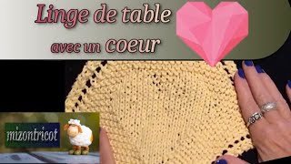 TRICOT Tricoter une LAVETTE avec un COEUR 💗 🐑 [upl. by Morie251]