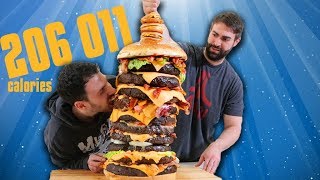 200k Custom Burger Tower  Epic Meal Time [upl. by Hagen364]