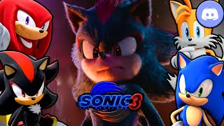 Sonic Tails Knuckles and Shadow React to The Sonic 3 Movie Trailer [upl. by Colas175]