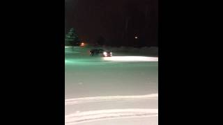 Straight piped Passat W8 snow donuts [upl. by Keithley]