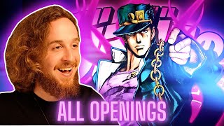 Singer Reacts to JOJOS BIZARRE ADVENTURE Openings 112 All Variants [upl. by Reece]