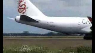 Landing Dragonair Cargo Boeing 747412 schiphol polderbaan [upl. by Aennil]