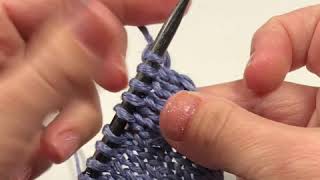 Continental Knitting knit stitch tutorial video [upl. by Ahtael]