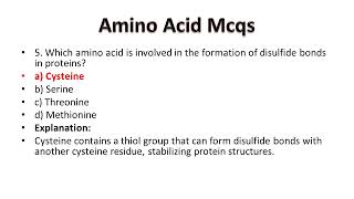 Amino Acids I MCQs I Detailed Explanationsbiochemistry biochemistryquiz SafaMedicalLecture [upl. by Atisor34]