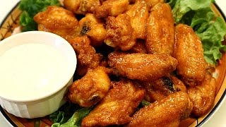 Crispy Chicken Wings  Baked Hot Wings w Buffalo Wing Sauce [upl. by Nasya]