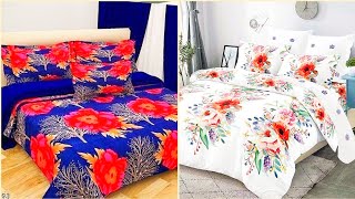 Top Most Running Comfortable Printed Duvt Set Bedsheets Pellow Cushion Design Ideas [upl. by Neliak]