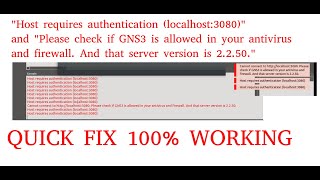 100 QUICK FIX  Cannot connect to httplocalhost3080GNS3 is allowed in your antivirus and [upl. by Madison216]