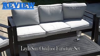 LayinSun Outdoor Aluminum Furniture Set Review  Watch before ordering [upl. by Yrellam17]