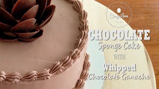 Chocolate Sponge Cake with Whipped Chocolate Ganache Frosting [upl. by Grew]