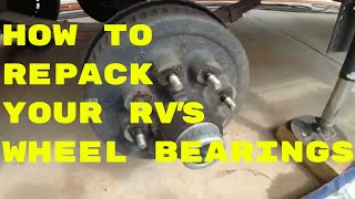 Best way to repack camper trailer wheel bearings  Step by step to repack bearings and replace seals [upl. by Akcemat]