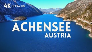 Achensee Aerial Winter Wonderland Drone Flight with Relaxing Music in Stunning Austrian Sunlight [upl. by Harraf296]